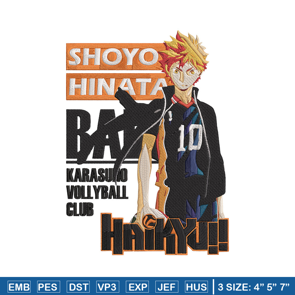 Hinata poster Embroidery Design, Haikyuu Embroidery, Embroidery File, Anime Embroidery, Anime shirt, Digital download.jpg