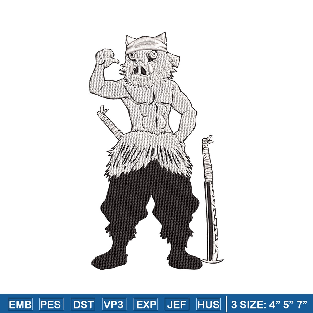 Inosuke Embroidery Design,Demon slayer Embroidery, Embroidery File,Anime Embroidery,Anime shirt,Digital download.jpg
