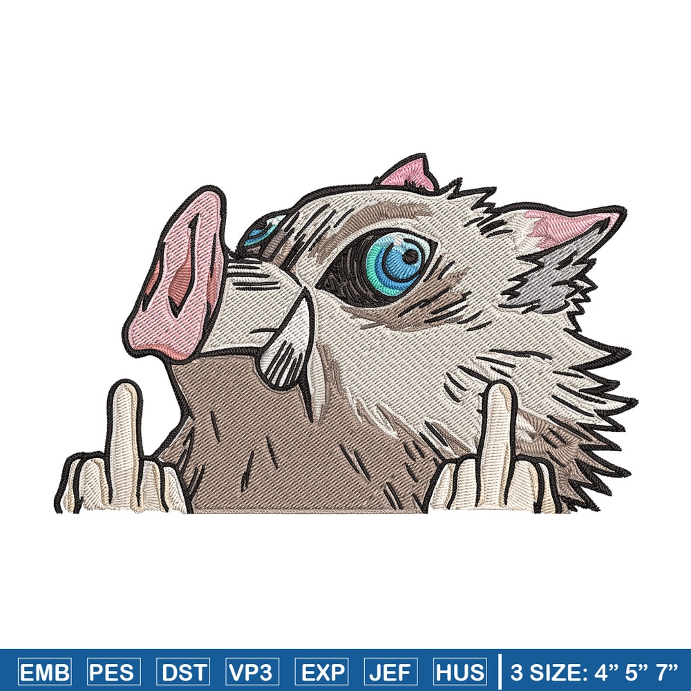 Inosuke Peeker Embroidery Design, Demon slayer Embroidery, Embroidery File, Anime Embroidery, Digital download.jpg