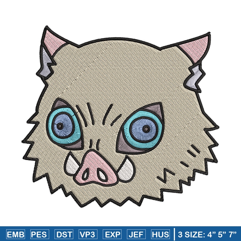 Inosuke sticker Embroidery Design, Demon slayer Embroidery, Embroidery File, Anime Embroidery, Digital download.jpg