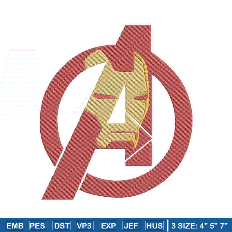 Iron man logo Embroidery Design, Marvel Embroidery, Embroidery File, Anime Embroidery, Anime shirt, Digital download.jpg