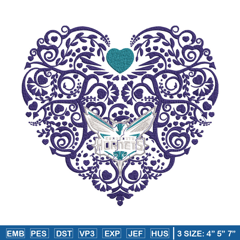 Charlotte Hornets heart embroidery design, NBA embroidery, Sport embroidery, Embroidery design, Logo sport embroidery..jpg