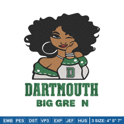 Dartmouth Big Green girl embroidery design, NCAA embroidery, Embroidery design, Logo sport embroidery,Sport embroidery