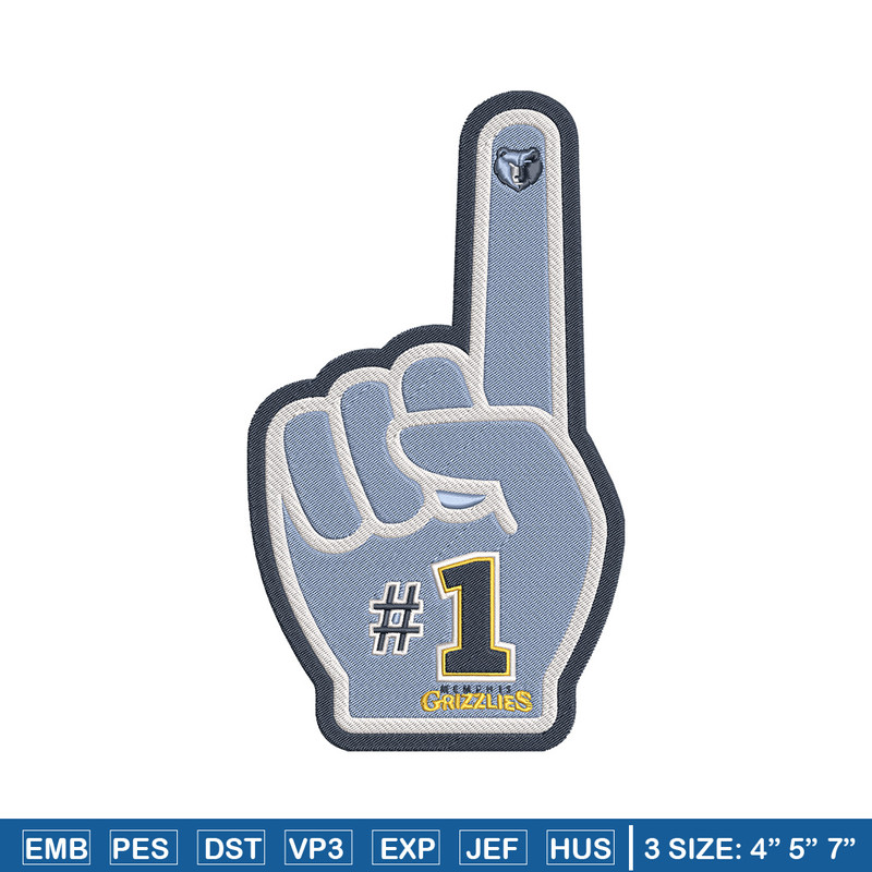 Memphis Grizzlies no 1 embroidery design,NBA embroidery,Sport embroidery,Embroidery design, Logo sport embroidery..jpg