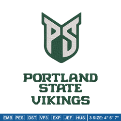 Portland State Vikings logo embroidery design, NCAA embroidery,Sport embroidery,Logo sport embroidery,Embroidery design