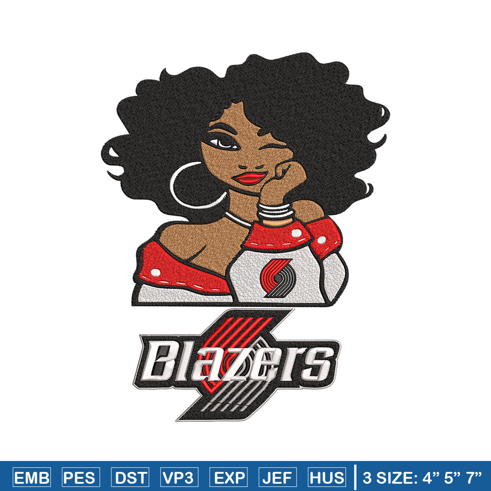 Portland Trail Blazers girl embroidery design,NBA embroidery,Sport embroidery,Embroidery design, Logo sport embroidery.jpg