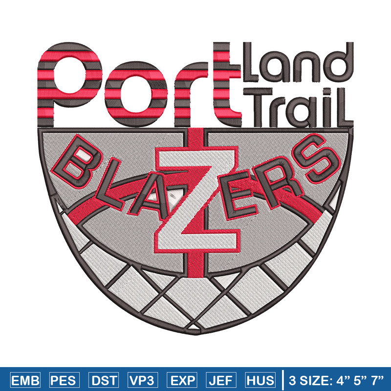 Portland Trail Blazers no 1 embroidery design,NBA embroidery,Sport embroidery,Embroidery design,Logo sport embroidery.jpg