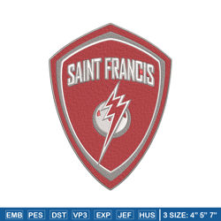 Saint Francis logo embroidery design, Sport embroidery, logo sport embroidery, Embroidery design,NCAA embroidery