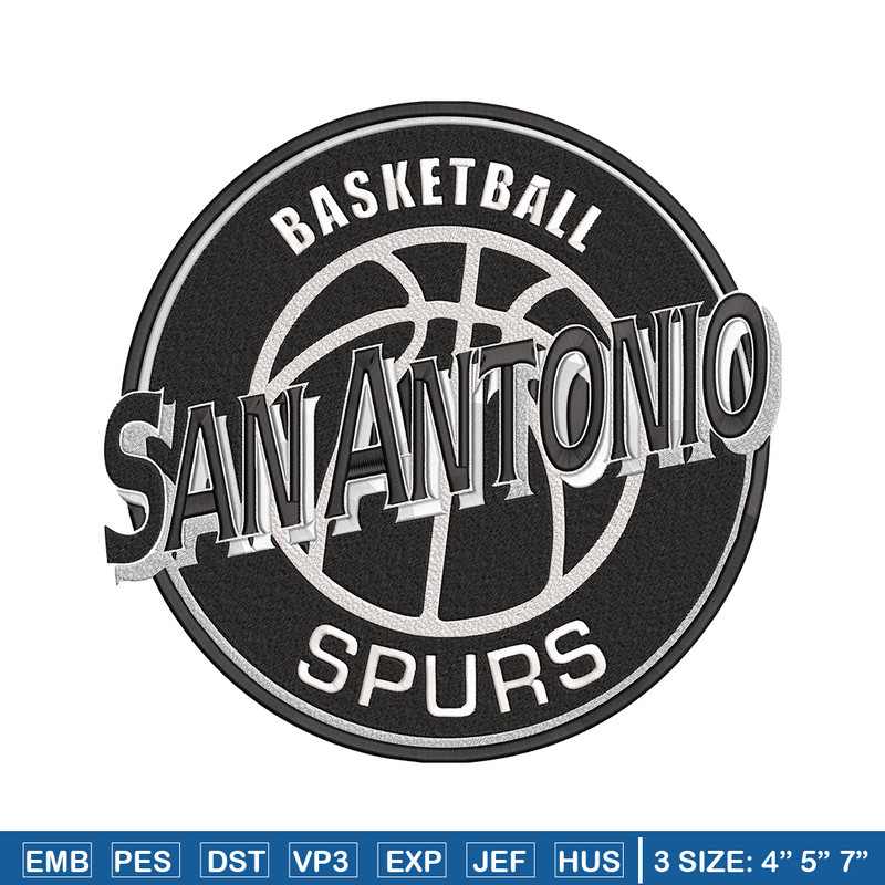 San Antonio Spurs logo embroidery design, NBA embroidery,Embroidery design,Logo sport embroidery, Sport embroidery.jpg