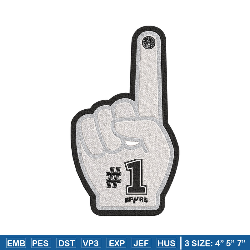 San Antonio Spurs no 1 embroidery design, NBA embroidery, Embroidery design, Logo sport embroidery, Sport embroidery..jpg