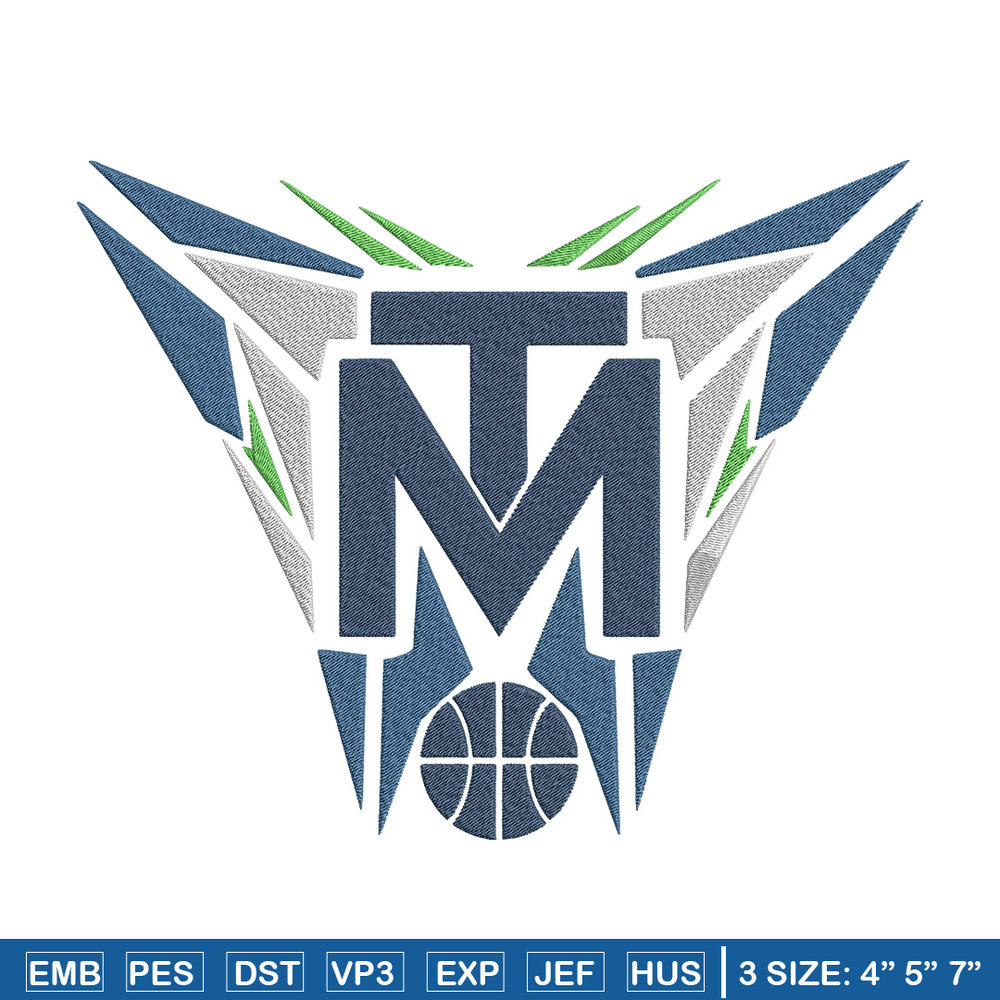 Timberwolves basketball embroidery design, NBA embroidery, Sport embroidery, Embroidery design, Logo sport embroidery.jpg