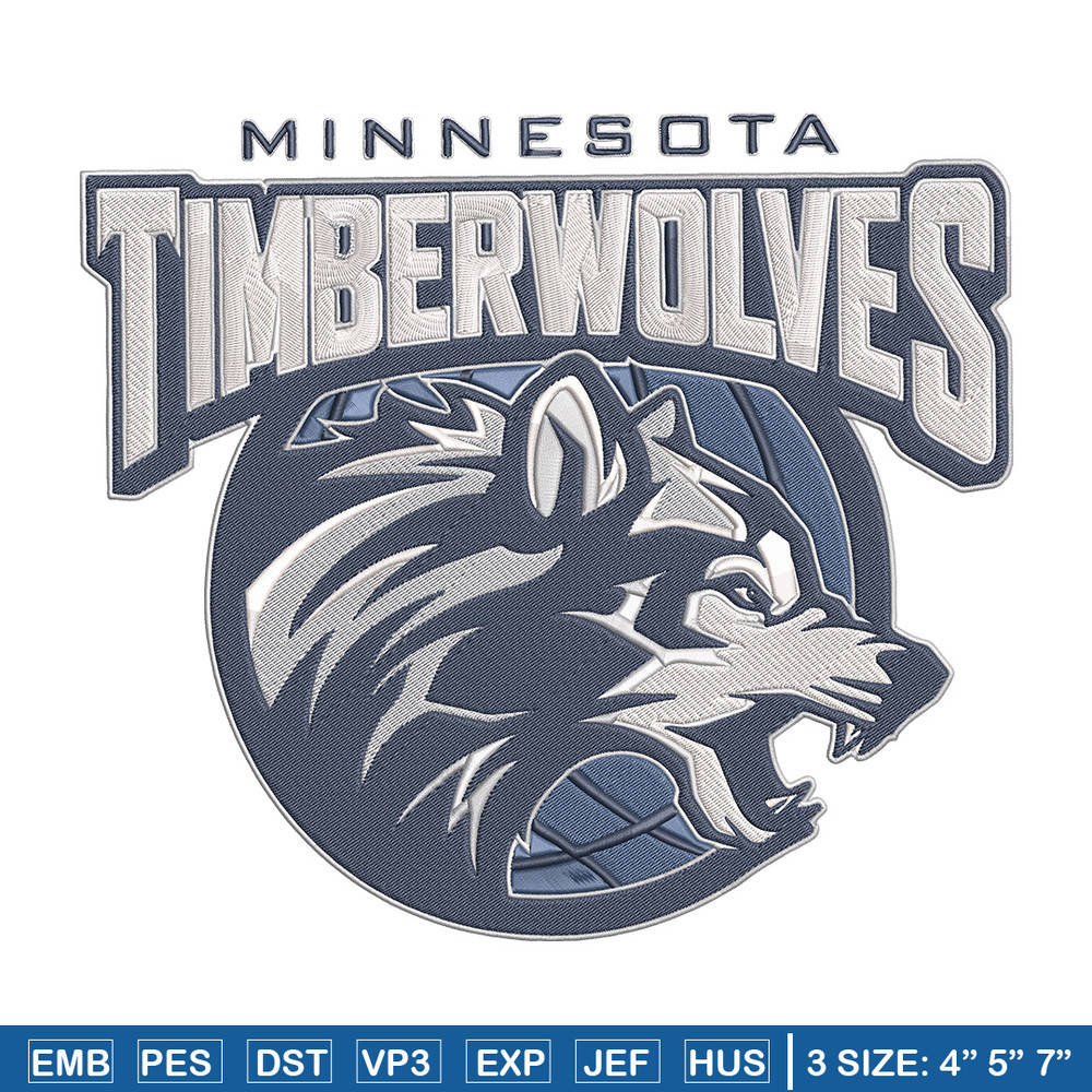 Timberwolves design embroidery design, NBA embroidery, Sport embroidery, Embroidery design, Logo sport embroidery..jpg