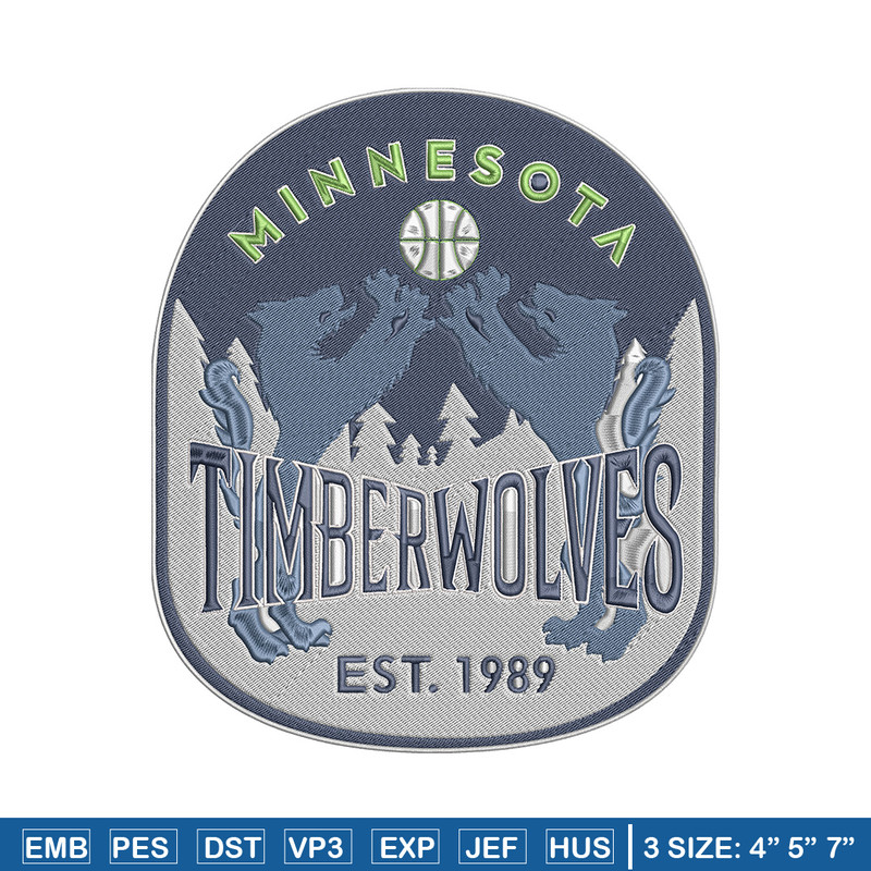 Timberwolves design embroidery design, NBA embroidery, Sport embroidery, Embroidery design, Logo sport embroidery.jpg