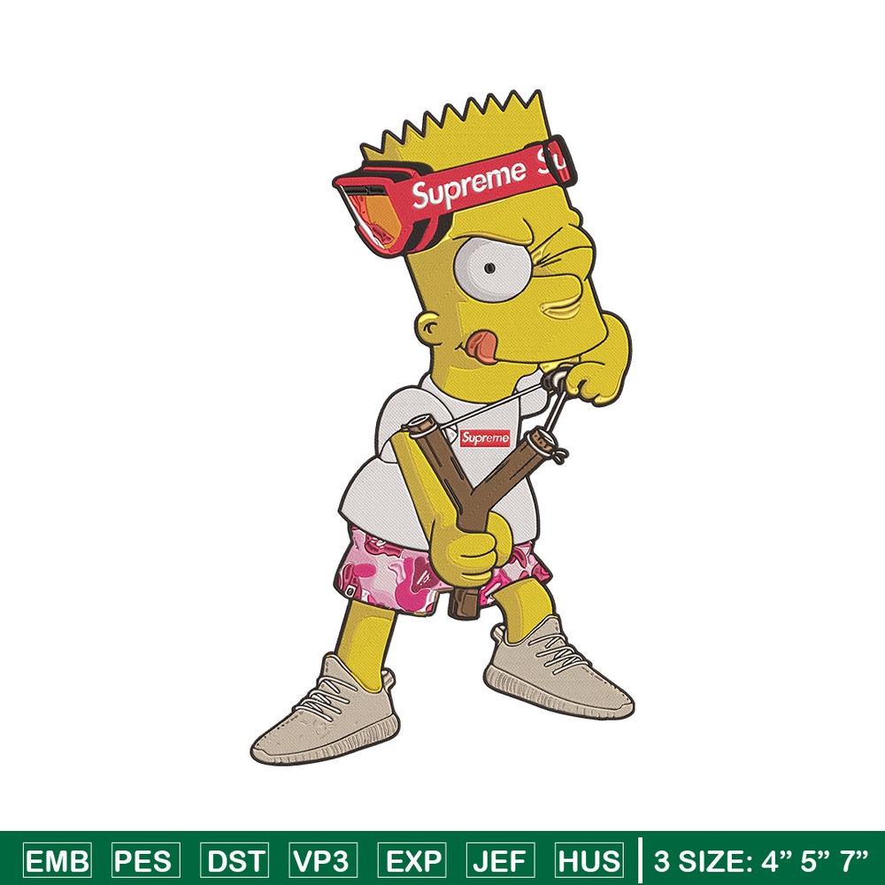 Bart x supreme Embroidery Design, Supreme Embroidery, Embroidery File, Anime Embroidery, Simpson shirt, Digital download.jpg