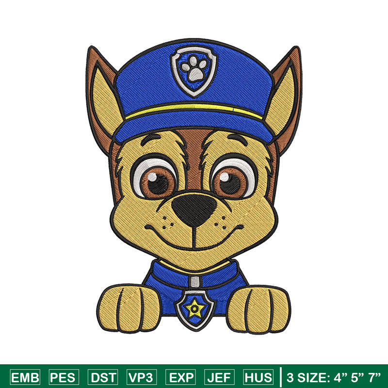Chase Embroidery Design, Paw Patrol Embroidery, Embroidery File, Anime Embroidery, Anime shirt, Digital download.jpg
