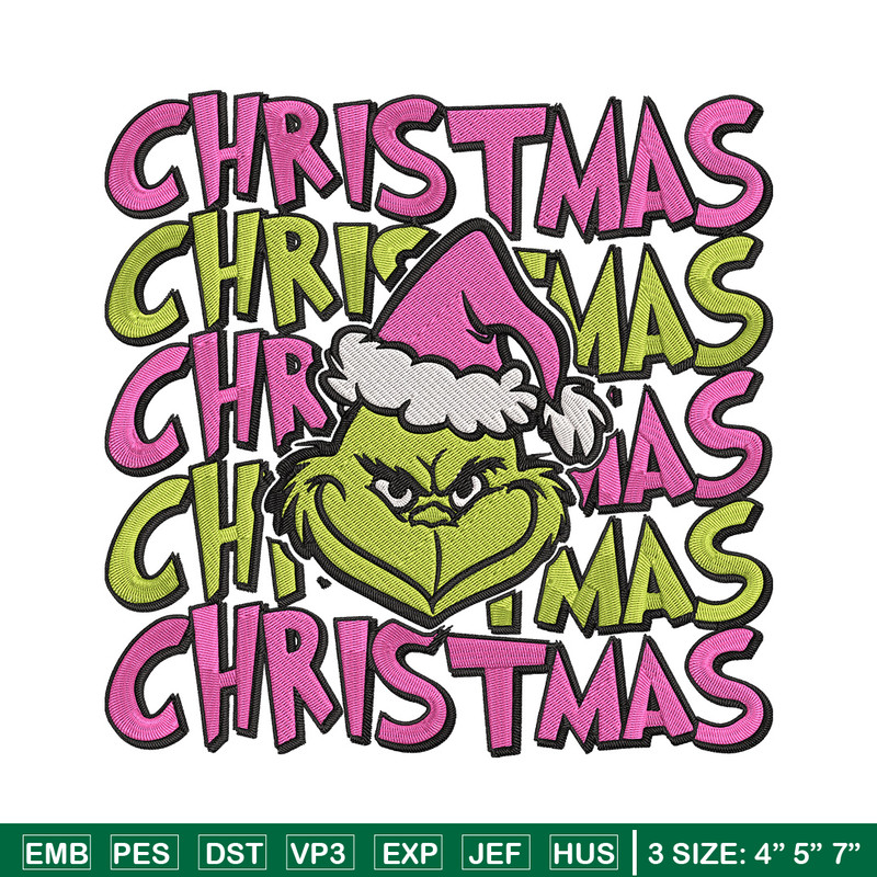 Chrismas Grinch Embroidery Design, Grinch Embroidery, Embroidery File, Chrismas Embroidery, Anime shirt,Digital download.jpg