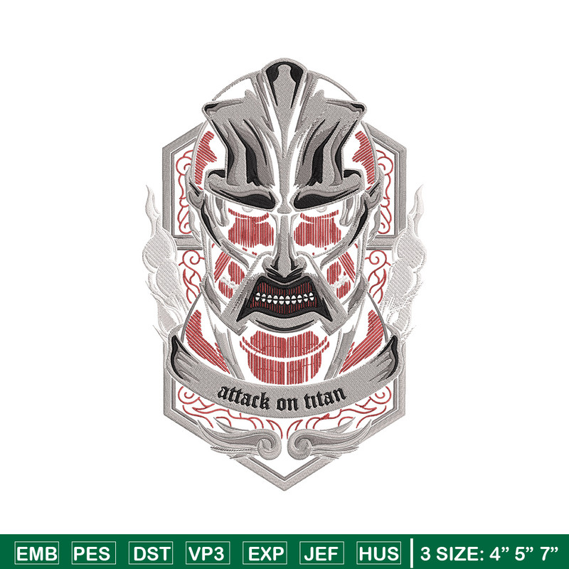 Colossal poster Embroidery Design, Aot Embroidery, Embroidery File, Anime Embroidery, Anime shirt, Digital download.jpg