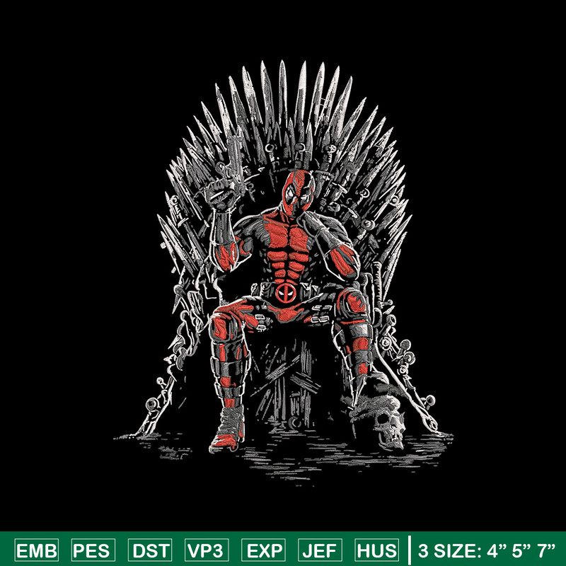 Deadpool king Embroidery Design, Deadpool Embroidery, Embroidery File, Anime Embroidery, Anime shirt, Digital download.jpg