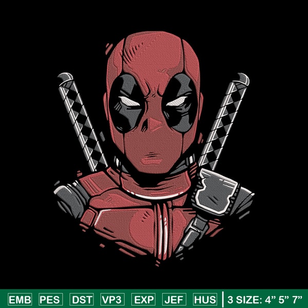 Deadpool poster Embroidery Design, Deadpool Embroidery, Embroidery File, Anime Embroidery, Anime shirt, Digital download.jpg