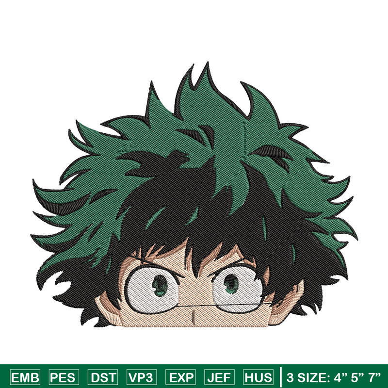Deku face Embroidery Design, Mha Embroidery, Embroidery File, Anime Embroidery, Anime shirt, Digital download.jpg