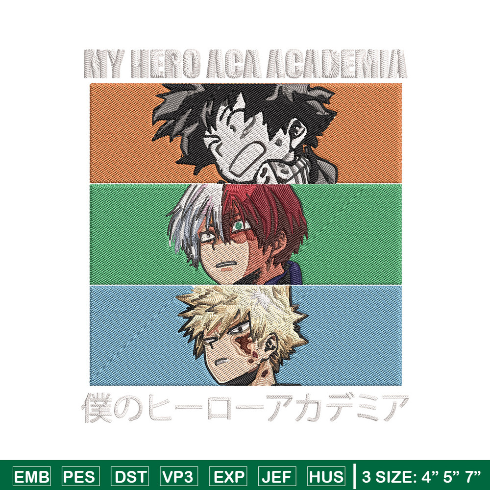 Deku friends Embroidery Design, Mha Embroidery, Embroidery File, Anime Embroidery, Anime shirt, Digital download.jpg