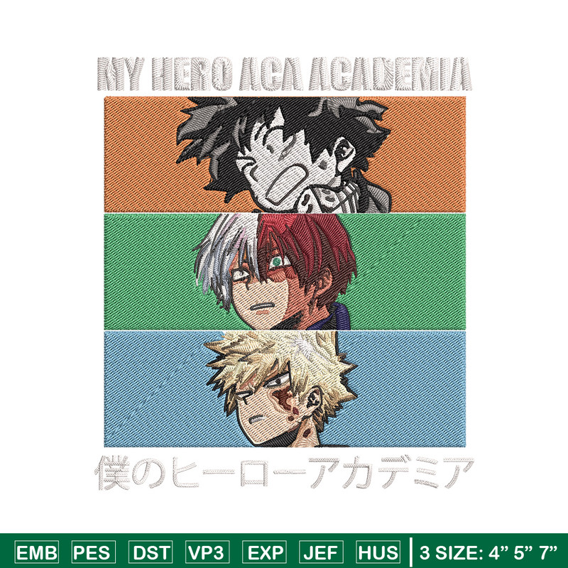 Deku friends Embroidery Design, Mha Embroidery, Embroidery File, Anime Embroidery, Anime shirt, Digital download.jpg