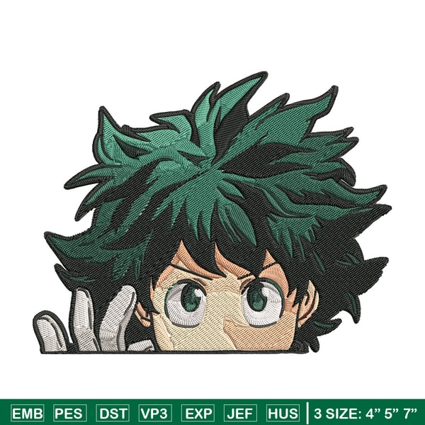 Deku Peek Embroidery Design, Mha Embroidery, Embroidery File, Anime Embroidery, Anime shirt, Digital download.jpg