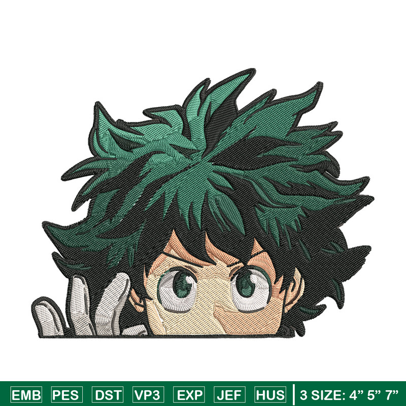 Deku Peek Embroidery Design, Mha Embroidery, Embroidery File, Anime Embroidery, Anime shirt, Digital download.jpg