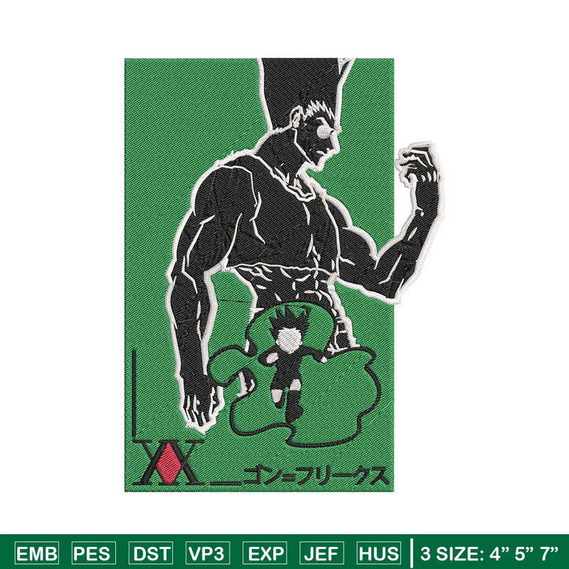 Gon poster Embroidery Design, Hunter x hunter Embroidery,Embroidery File, Anime Embroidery, Anime shirt,Digital download.jpg