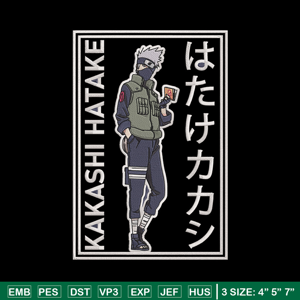Hatake Kakashi Embroidery Design, Naruto Embroidery, Embroidery File, Anime Embroidery, Anime shirt,Digital download..jpg