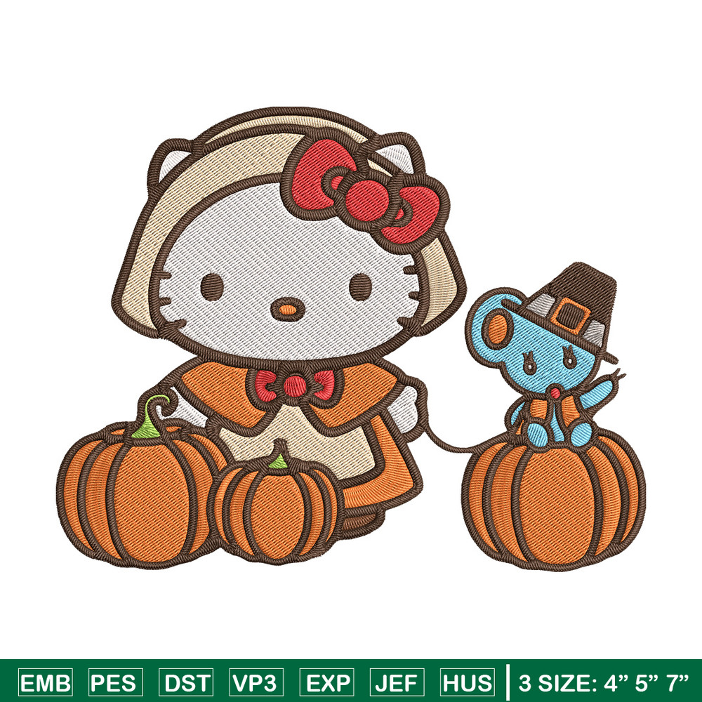Hello kitty pumpkin Embroidery Design, Hello kitty Embroidery, Embroidery File, Anime Embroidery, Digital download.jpg