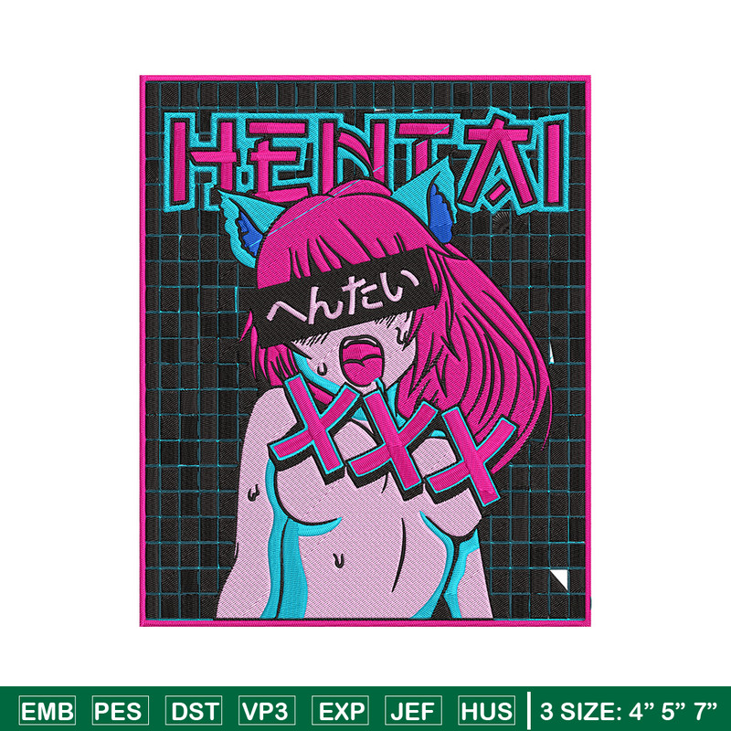 Hentai Poster Embroidery Design, Hentai Embroidery, Embroidery File, Anime Embroidery, Anime shirt, Digital download.jpg