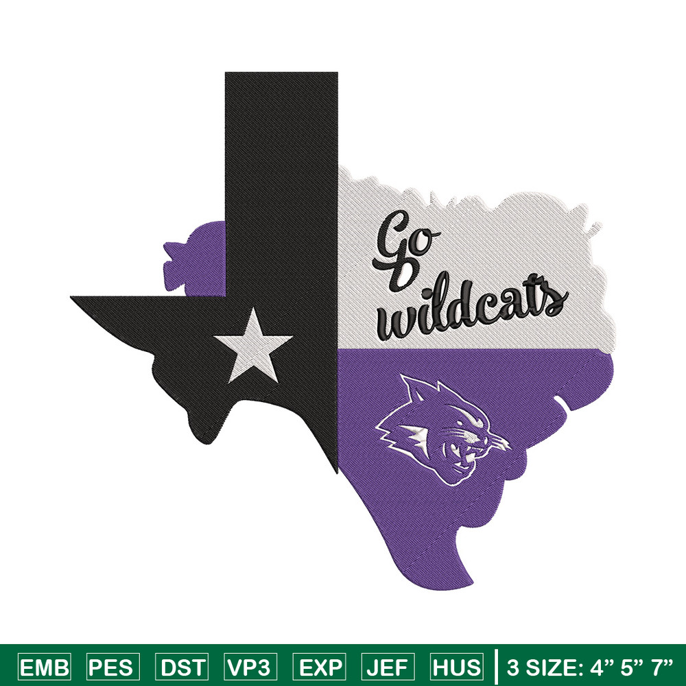 ACU Wildcats logo embroidery design,NCAA embroidery,Sport embroidery, logo sport embroidery,Embroidery design.jpg