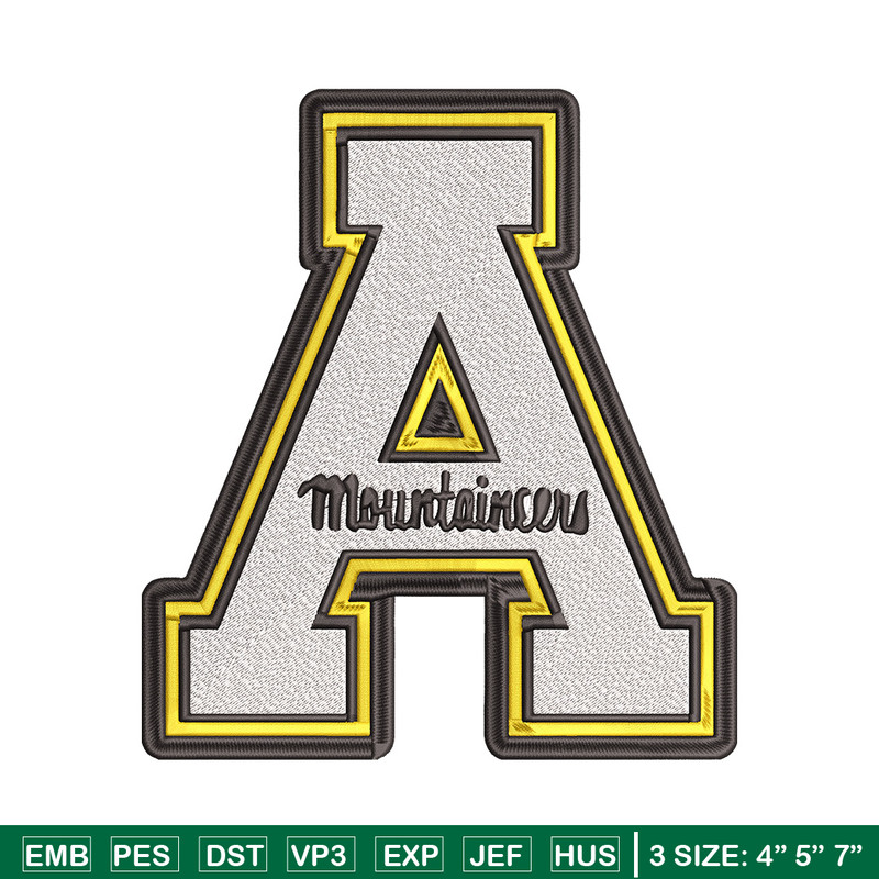 Appalachian State logo embroidery design, NCAA embroidery, Sport embroidery, logo sport embroidery, Embroidery design.jpg