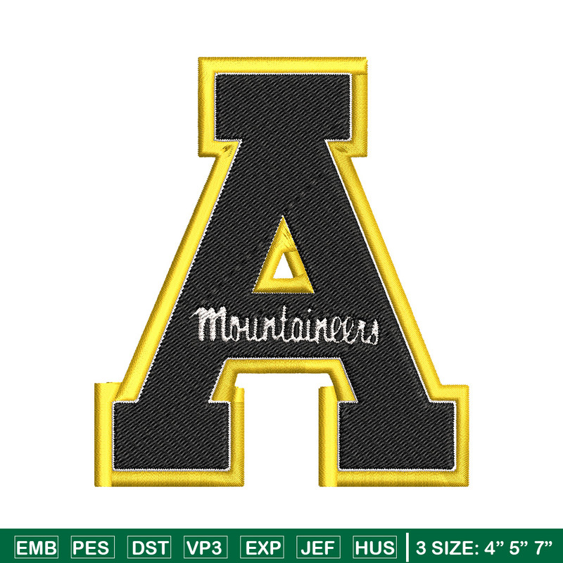 Appalachian State logo embroidery design, NCAA embroidery,Sport embroidery,Logo sport embroidery,Embroidery design.jpg
