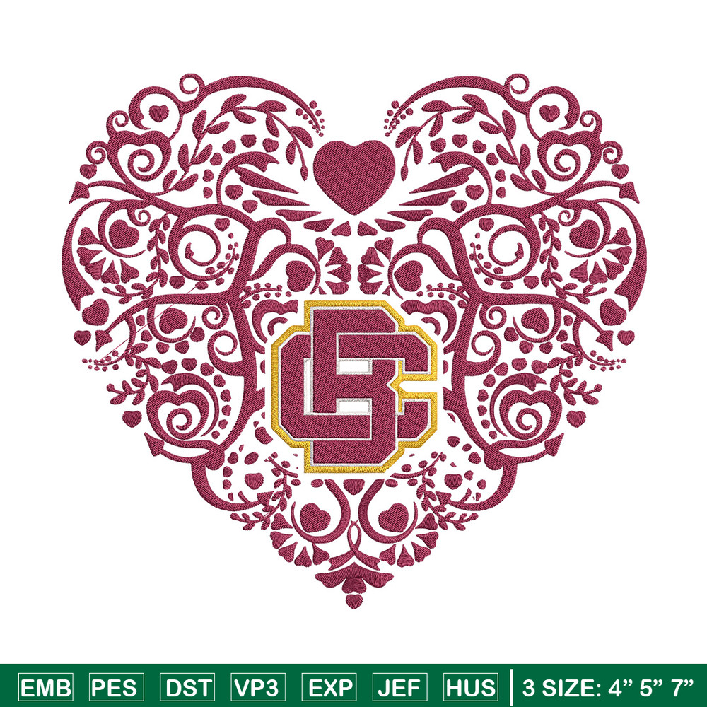Bethune Cookman heart embroidery design, NCAA embroidery, Embroidery design, Logo sport embroidery,Sport embroidery.jpg