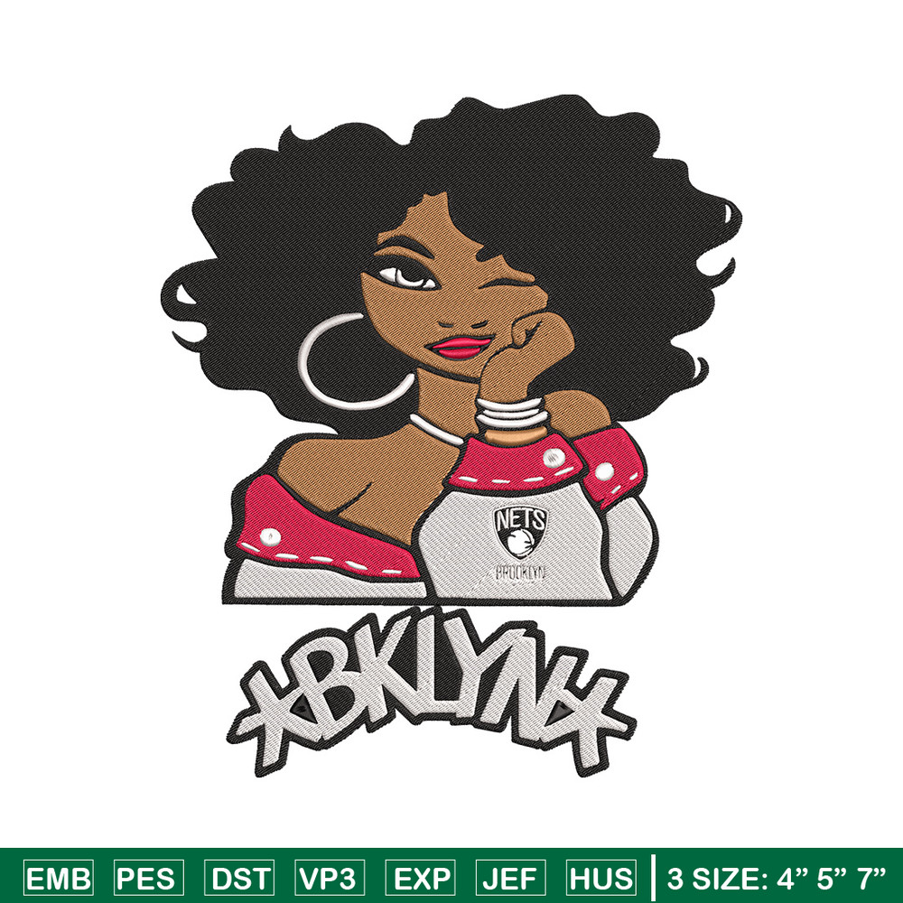 Brooklyn Nets girl embroidery design, NBA embroidery, Sport embroidery, Logo sport embroidery, Embroidery design..jpg