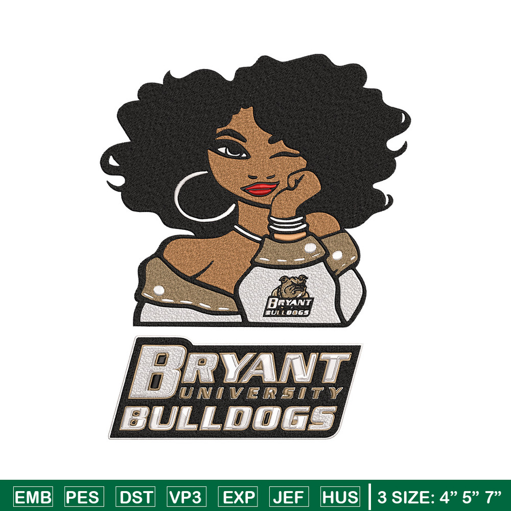 Bryant Bulldogs girl embroidery design, NCAA embroidery, Embroidery design, Logo sport embroidery,Sport embroidery.jpg