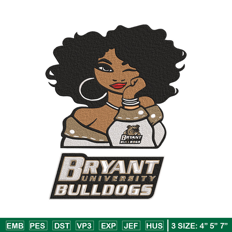Bryant Bulldogs girl embroidery design, NCAA embroidery, Embroidery design, Logo sport embroidery,Sport embroidery.jpg