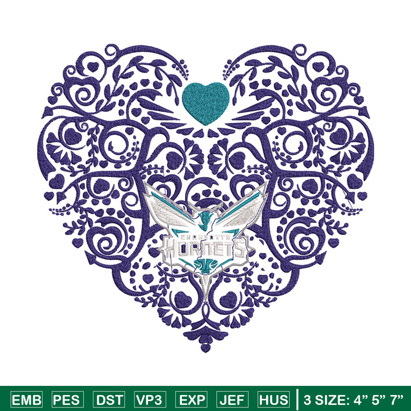 Charlotte Hornets heart embroidery design, NBA embroidery, Sport embroidery, Embroidery design, Logo sport embroidery..jpg