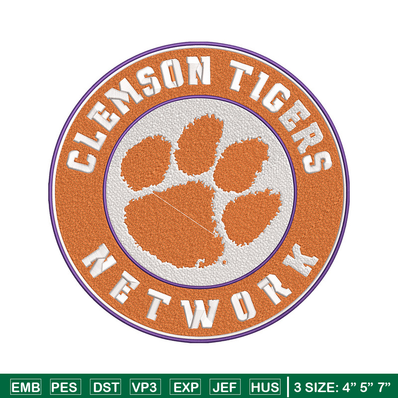 Clemson Tigers logo embroidery design, Sport embroidery, logo sport embroidery, Embroidery design, NCAA embroidery.jpg