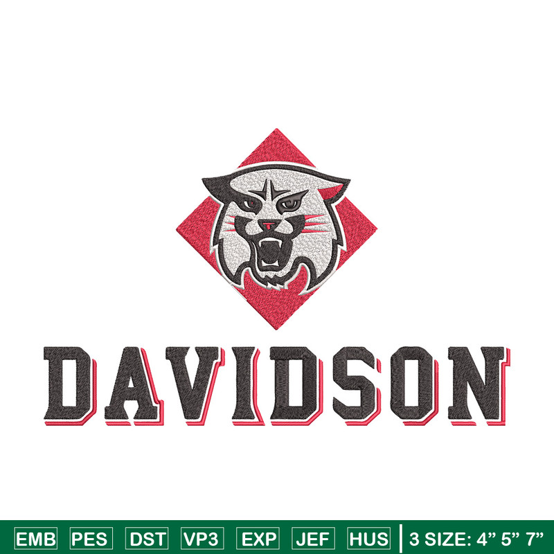 Davidson College logo embroidery design, Sport embroidery, logo sport embroidery, Embroidery design, NCAA embroidery.jpg