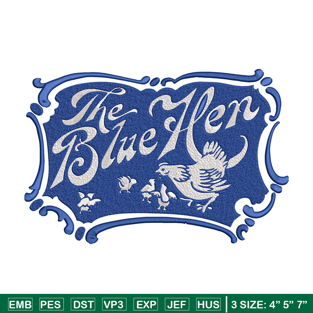 Delaware Blue Hens logo embroidery design, NCAA embroidery, Embroidery design, Logo sport embroidery, Sport embroidery..jpg