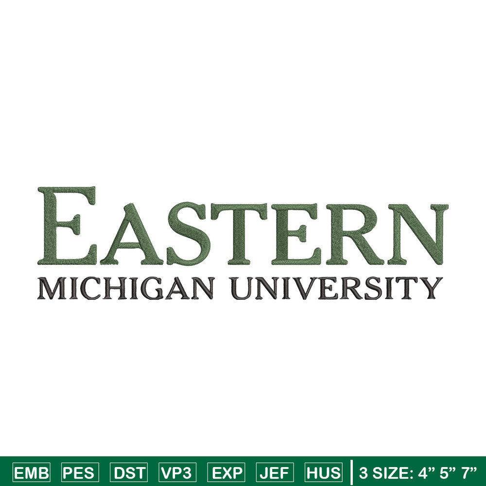 Eastern Michigan logo embroidery design, NCAA embroidery, Embroidery design, Logo sport embroidery, Sport embroidery.jpg