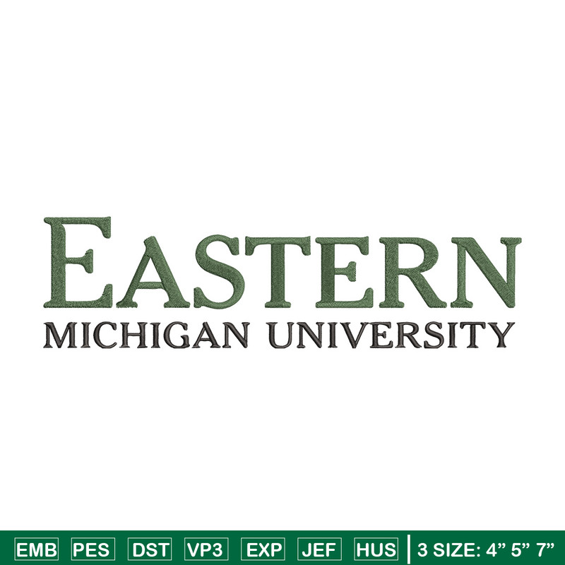 Eastern Michigan logo embroidery design, NCAA embroidery, Embroidery design, Logo sport embroidery, Sport embroidery.jpg
