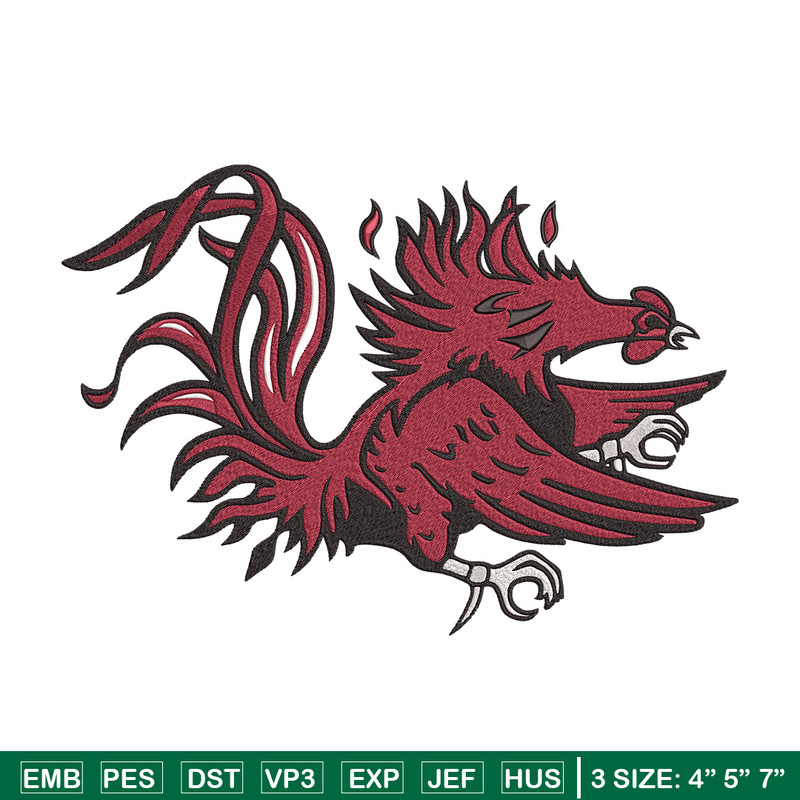 Gamecock mascot embroidery design, NCAA embroidery, Sport embroidery, logo sport embroidery,Embroidery design.jpg