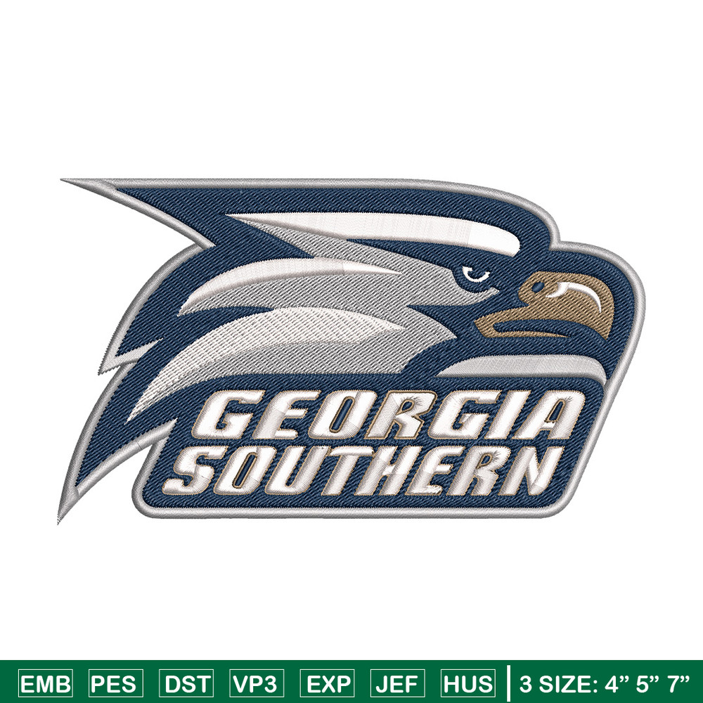 Georgia Southern eagle embroidery design, NCAA embroidery, Sport embroidery, logo sport embroidery, Embroidery design.jpg