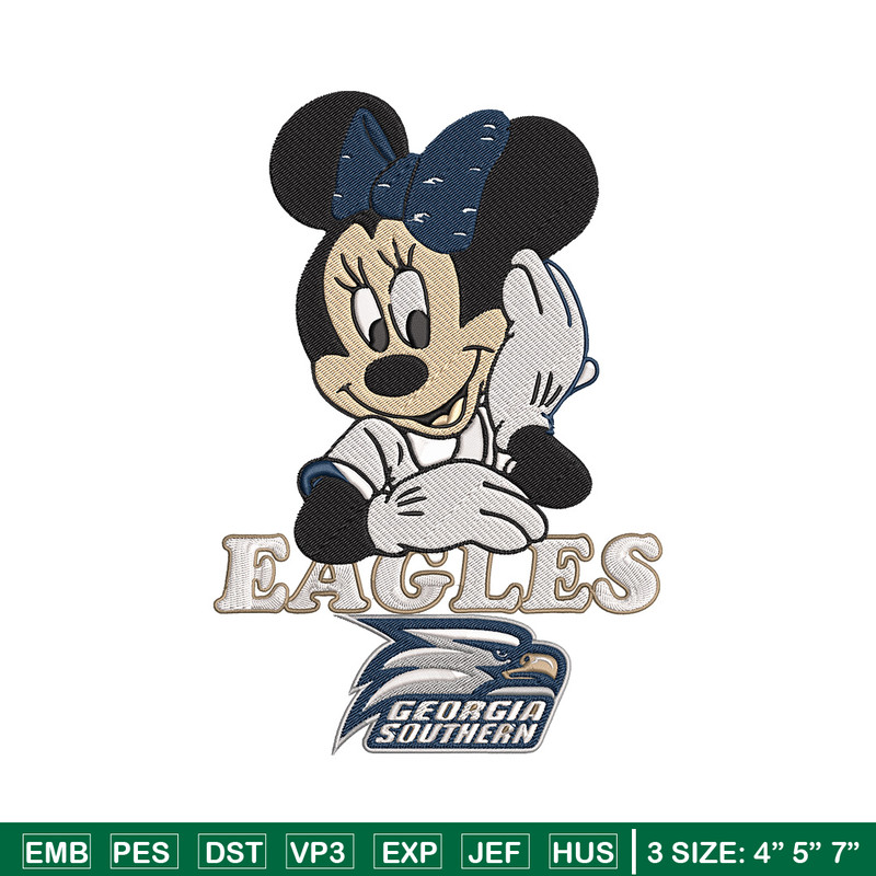 Georgia Southern x Minnie embroidery design, NCAA embroidery, Sport embroidery, logo sport embroidery, Embroidery design.jpg