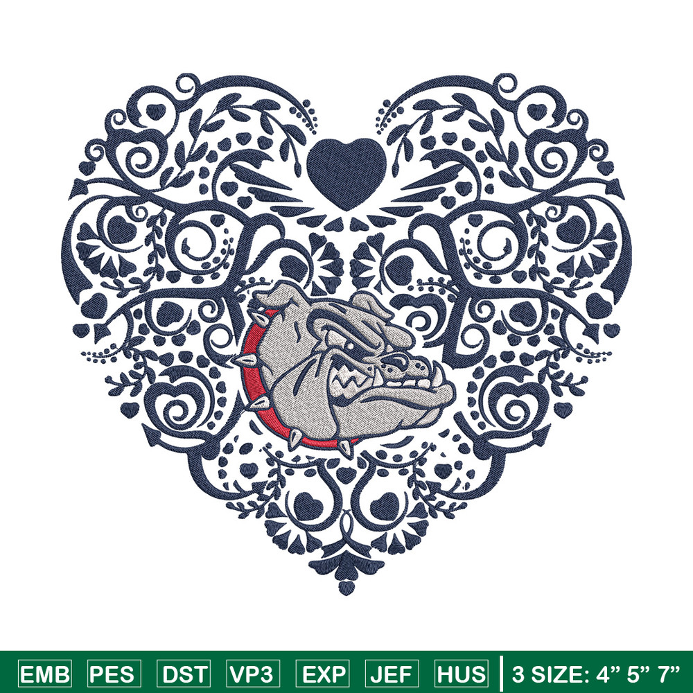 Gonzaga Bulldogs heart embroidery design,NCAA embroidery,Sport embroidery , Embroidery design, Logo sport embroidery.jpg