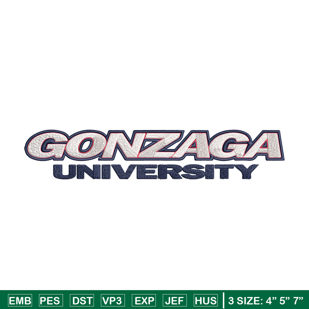 Gonzaga Bulldogs logo embroidery design, NCAA embroidery, Embroidery design, Logo sport embroidery, Sport embroidery.jpg